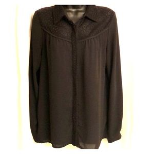 Imaginary Voyage Black Blouse with Zipper Back